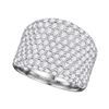 3.85 CTW Pave-set Diamond Wide Fashion Ring 14KT White Gold - REF-449F9N