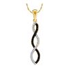 0.12 CTW Black Color Diamond Infinity Pendant 14KT Yellow Gold - REF-14K9W