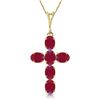 Genuine 1.50 ctw Ruby Necklace Jewelry 14KT Yellow Gold - REF-36W5Y