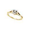 0.10 CTW Diamond Heart Love Promise Bridal Ring 10KT Yellow Gold - REF-12F8N
