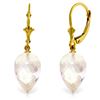 Genuine 24.5 ctw White Topaz Earrings Jewelry 14KT Yellow Gold - REF-48N3R