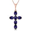 Genuine 1.50 ctw Sapphire Necklace Jewelry 14KT Rose Gold - REF-36T5A