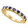 1.05 CTW Black Color Diamond Wedding Ring 10KT Yellow Gold - REF-22K4W