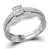 0.35 CTW Diamond Bridal Wedding Engagement Ring 10KT White Gold - REF-30N2F