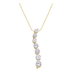 0.50 CTW Diamond Journey Pendant 14KT Yellow Gold - REF-37N5F