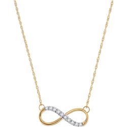 0.10 CTW Diamond Infinity Pendant 10KT Yellow Gold - REF-22X4Y
