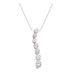 0.50 CTW Diamond Journey Pendant 14KT White Gold - REF-41M9H