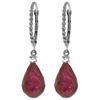 Image 1 : Genuine 17.7 ctw Ruby & Diamond Earrings Jewelry 14KT White Gold - REF-42Y6F