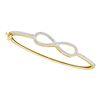 0.33 CTW Diamond Infinity Love Bangle Bracelet 10KT Yellow Gold - REF-67M4H