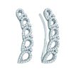 0.33 CTW Diamond Curved Teardrop Climber Earrings 10KT White Gold - REF-32H9M