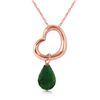Genuine 3.3 ctw Green Sapphire Corundum Necklace Jewelry 14KT Rose Gold - REF-30N7R