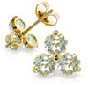 Genuine 1.50 ctw Aquamarine Earrings Jewelry 14KT Yellow Gold - REF-22K3V