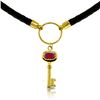 Genuine 0.50 ctw Ruby Necklace Jewelry 14KT Yellow Gold - REF-68V4W