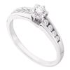 0.25 CTW Diamond Solitaire Bridal Engagement Ring 14KT White Gold - REF-30F2N