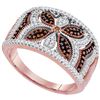 Image 1 : 0.40 CTW Red Color Diamond Ring 10KT Rose Gold - REF-44W9K