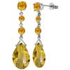 Genuine 13.2 ctw Citrine Earrings Jewelry 14KT White Gold - REF-39Z3N
