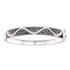 2.55 CTW Black Color Diamond Bangle Bracelet 14KT White Gold - REF-149H9M