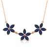 Genuine 5 ctw Sapphire Necklace Jewelry 14KT Rose Gold - REF-86W3Y