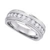 0.25 CTW Mens Diamond Comfort-fit Wedding Anniversary Ring 10KT White Gold - REF-37M5H