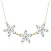 Genuine 4.2 ctw Aquamarine Necklace Jewelry 14KT Yellow Gold - REF-64W3Y