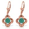 Genuine 1.10 ctw Emerald Earrings Jewelry 14KT Rose Gold - REF-41X4M