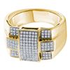 Image 1 : 0.50 CTW Mens Diamond Square Cross Cluster Ring 10KT Yellow Gold - REF-79F4N