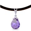 Genuine 6.51 ctw Amethyst & Diamond Necklace Jewelry 14KT White Gold - REF-26F9Z