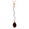 Genuine 1.79 ctw Garnet & Diamond Necklace Jewelry 14KT Rose Gold - REF-34H6X