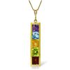 Genuine 2.25 ctw Multi-gemstones Necklace Jewelry 14KT Yellow Gold - REF-36W9Y