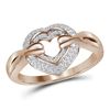 0.20 CTW Diamond Heart Love Ring 10KT Rose Gold - REF-30N2F