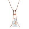 Genuine 1.50 ctw Aquamarine Necklace Jewelry 14KT Rose Gold - REF-39F6Z