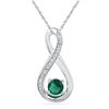 0.56 CTW Created Emerald Infinity Diamond Pendant 10KT White Gold - REF-13Y4X