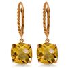 Genuine 7.2 ctw Citrine Earrings Jewelry 14KT Rose Gold - REF-48M3T