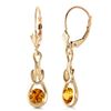 Genuine 1.30 ctw Citrine Earrings Jewelry 14KT Yellow Gold - REF-49V3W