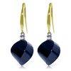 Genuine 30.6 ctw Sapphire & Diamond Earrings Jewelry 14KT Yellow Gold - REF-51X9M