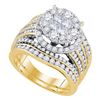 2.52 CTW Princess Diamond Soleil Bridal Engagement Ring 14KT Yellow Gold - REF-299N9F