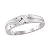 0.15 CTW Mens Diamond Wedding Anniversary Ring 10KT White Gold - REF-26N9F