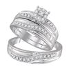 0.34 CTW His & Hers Diamond Solitaire Matching Bridal Ring 10KT White Gold - REF-44K9W