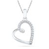 0.10 CTW Diamond Heart Outline Pendant 10KT White Gold - REF-10H5M