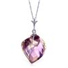 Genuine 10.75 ctw Amethyst Necklace Jewelry 14KT White Gold - REF-25K4V