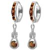Genuine 2.6 ctw Garnet Earrings Jewelry 14KT White Gold - REF-75W2Y