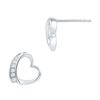 0.10 CTW Diamond Heart Stud Earrings 10KT White Gold - REF-19X4Y