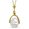 Genuine 3.65 ctw White Topaz Necklace Jewelry 14KT Yellow Gold - REF-22P3H