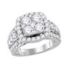 3.49 CTW Diamond Cluster Halo Bridal Engagement Ring 14KT White Gold - REF-401N9F