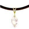 Genuine 12.26 ctw White Topaz & Diamond Necklace Jewelry 14KT Yellow Gold - REF-44P4H