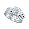 0.50 CTW Princess Diamond Bridal Engagement Ring 14KT White Gold - REF-82K4W