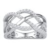 0.33 CTW Diamond Woven Crossover Ring 10KT White Gold - REF-37H5M