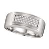 0.16 CTW Mens Diamond Rectangle Cluster Wedding Ring 10KT White Gold - REF-63X8Y