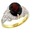 Natural 2.92 ctw garnet & Diamond Engagement Ring 14K Yellow Gold - REF-105V5F