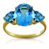 Genuine 4.2 ctw Blue Topaz Ring Jewelry 14KT Yellow Gold - REF-38N6R